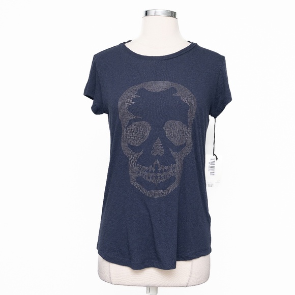 Zadig & Voltaire -   Skull Cotton & Modal T-shirt - Navy - Picture 1 of 12